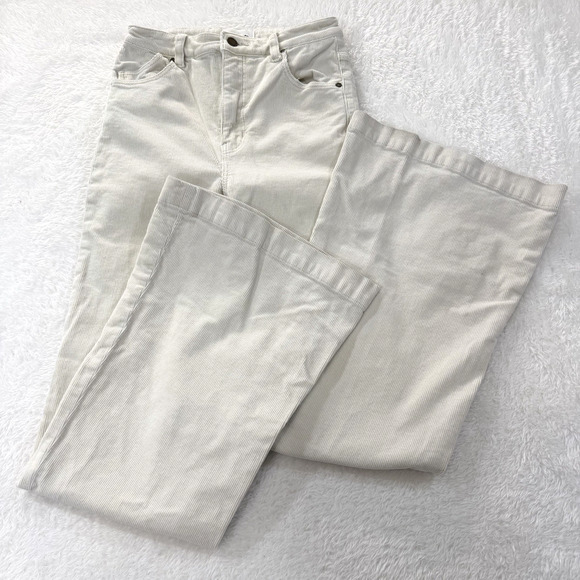 ROLLA'S Eastcoast Flare High Rise Corduroy PANTS WOMEN 27 VANILLA STRETCH - Picture 2 of 12